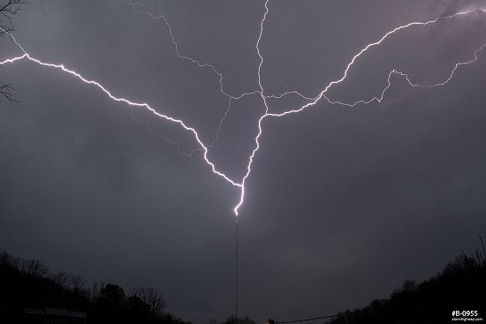 Lightning strikes a tower near St. Albans, WV