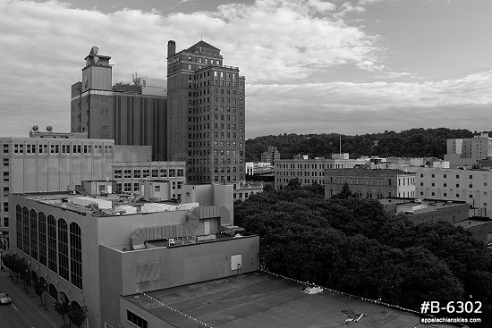 Midtown view southeast, black and white