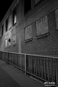 South Side Bridge scene at night, black and white