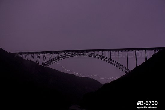 Lightning and New River Gorge Bridge