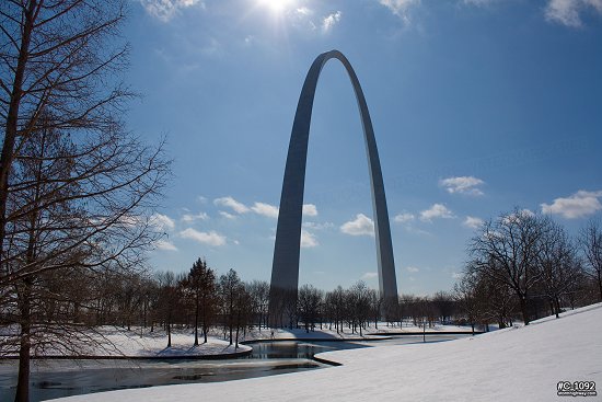 St. Louis Arch grounds snow