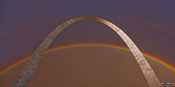 Rainbow and arch centered