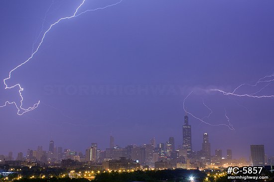 Lightning over downtown Chicago