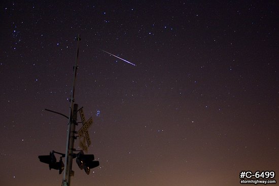 Perseid meteor fireball over RR crossing
