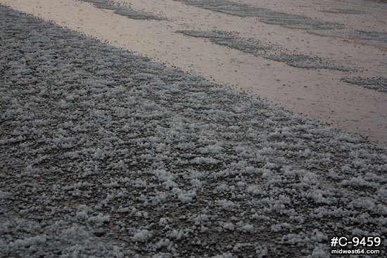 Small hail covering road