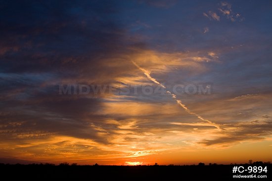 November Illinois prairie sunset