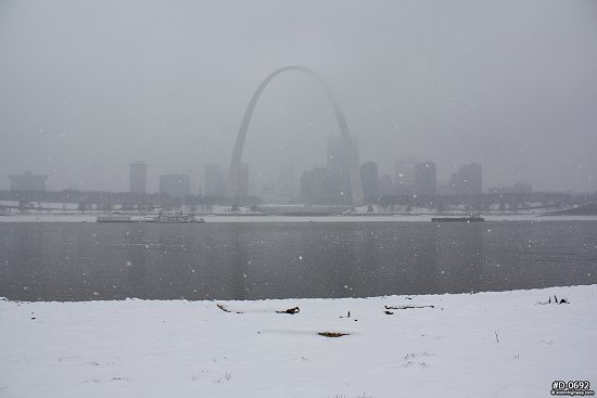 St. Louis Arch downtown snow