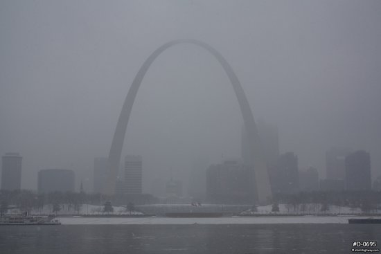 Close view of Arch in heavy snow