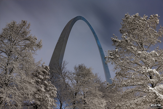 St. Louis Arch and Christmas morning snow