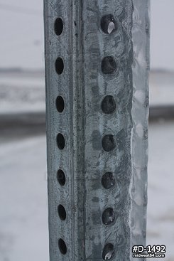 Ice on a sign post after an ice storm