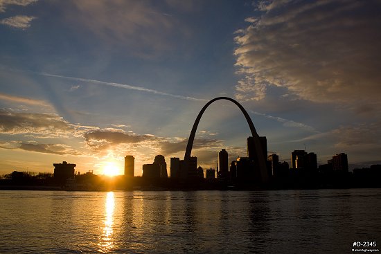 St Louis Arch April sunset