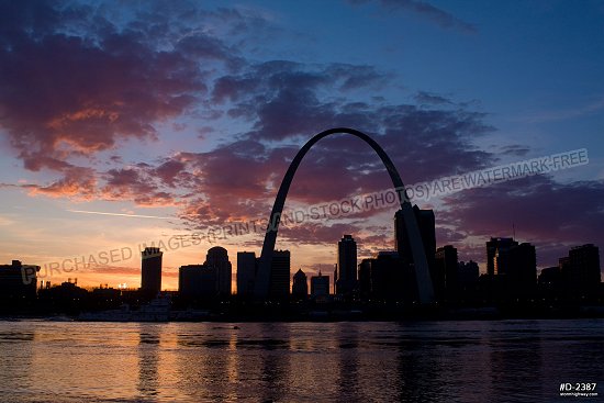 St. Louis Colorful Arch April sunset