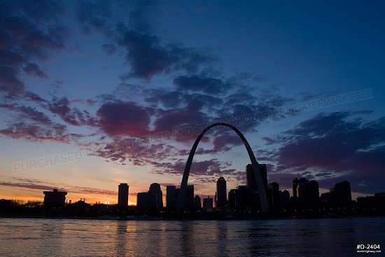 Colorful St Louis Arch April sunset