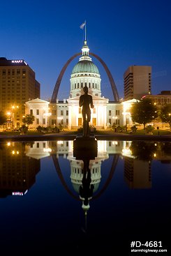 Kiener Plaza twilight reflections