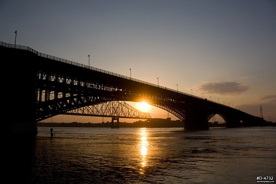 Brilliant Eads Bridge sunrise