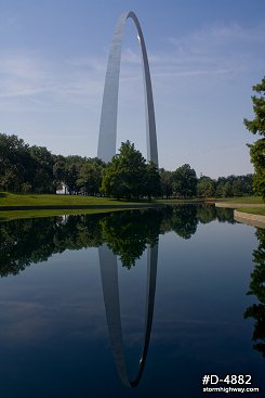Gateway Arch with pool reflection