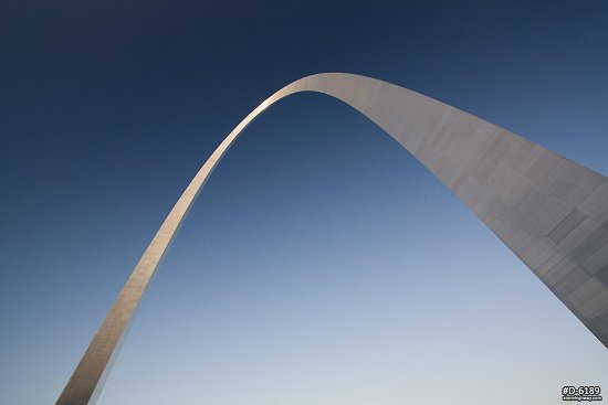 Blue sky over the Gateway Arch on a late summer evening in St. Louis