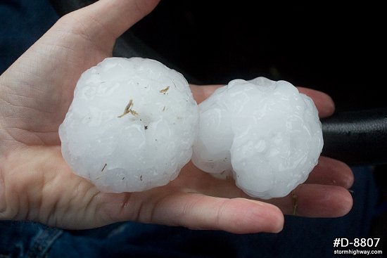 Baseball and tennis ball hail