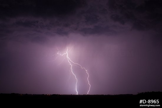 Lightning over rural prairie near Keyesport, Illinois