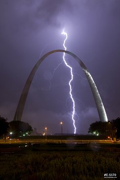 Vertical bolt behind the Arch
