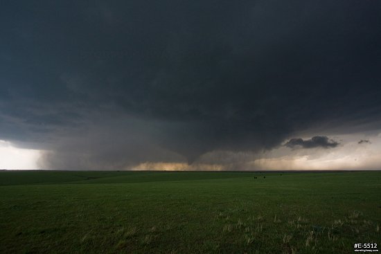 The birth of the Bennington, Kansas tornado with dramatic storm structure.