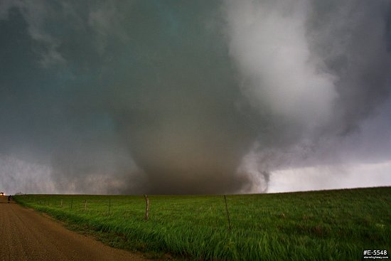 Large EF4 tornado at close range near Bennington, Kansas