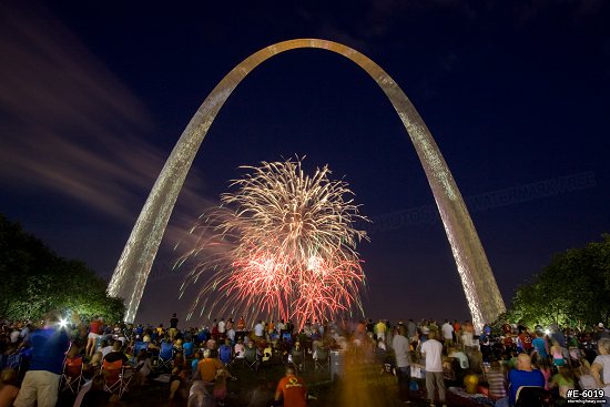 Arch fireworks during Fair St. Louis