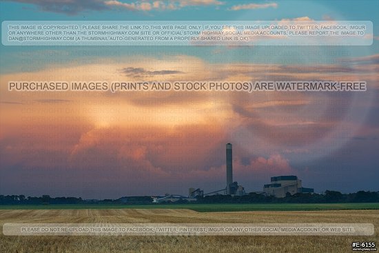 Thunderstorm behind the Prairie State Power Plant in Marissa, Illinois