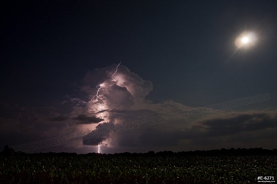 A small but spectacular thunderstorm puts on a show under the 'thunder moon' over Bartelso, Illinois
