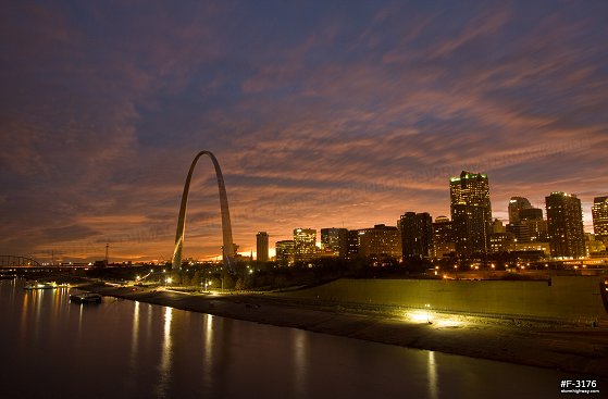 December sunset over St. Louis