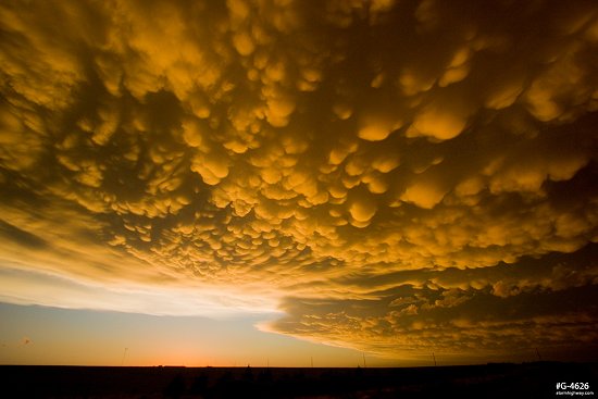 Sunset mammatus over Dodge City, KS