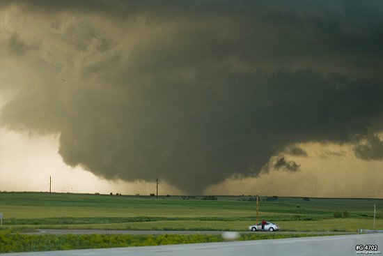 A long-lived EF4 tornado passes just north of Abilene, Kansas