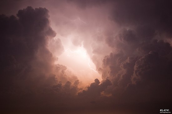 Lightning from a tornadic supercell near Chapman, Kansas
