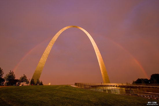 Double rainbow over the St. Louis Gateway Arch
