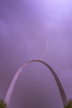 Gateway Arch double lightning strike
