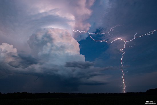 Bolt from the blue lightning strike near New Baden, Illinois