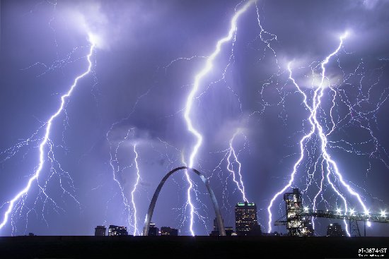 Downtown lightning barrage (stack)