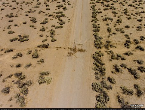 Aerial of Surface rupture road offset from magnitude 7.1 earthquake near Ridgecrest, CA