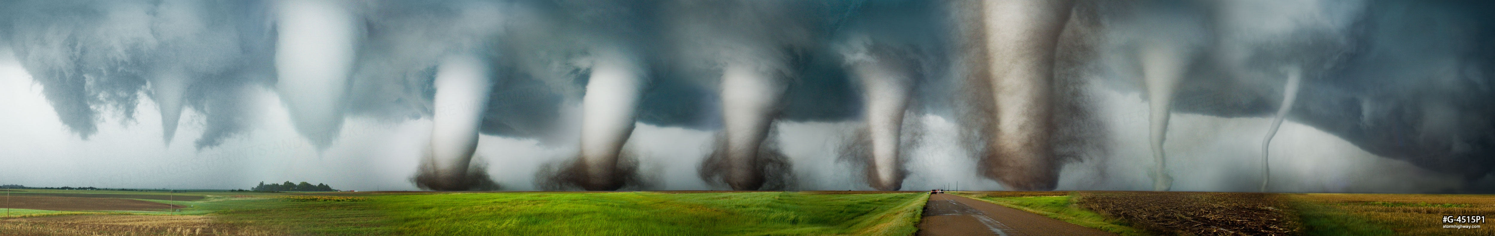 Life cycle of a strong tornado near Dodge City, Kansas - composite panoramic photo :: by Dan Robinson