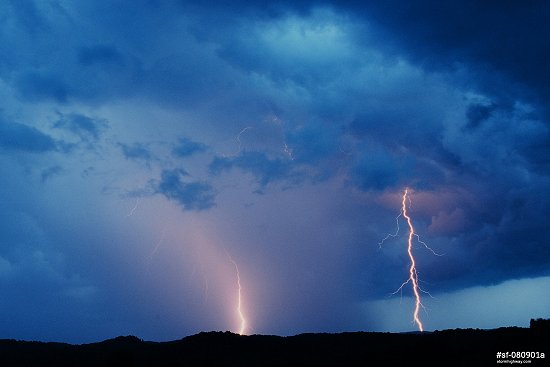 Twilight lightning and clouds at Hurricane, West Virginia