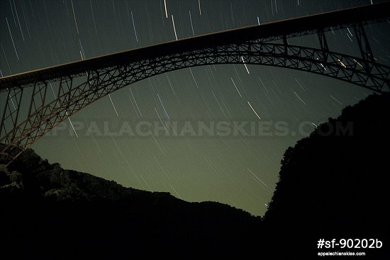New River Gorge Bridge star trails