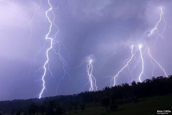 Lightning at night over West Virginia country