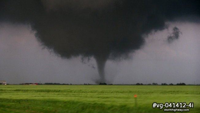 Classic tornado and wall cloud in northwestern Oklahoma