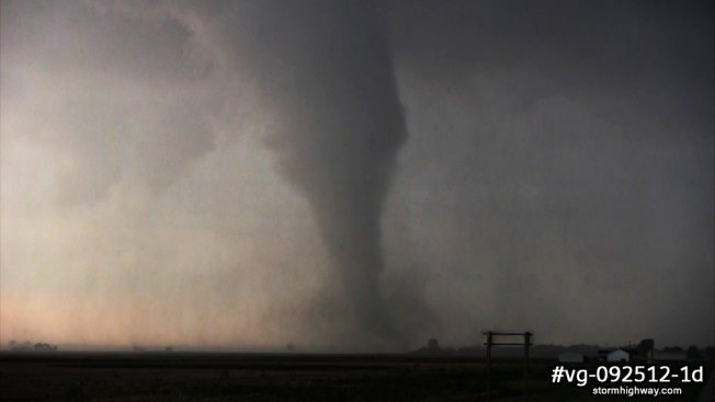 Okawville, Illinois tornado with debris