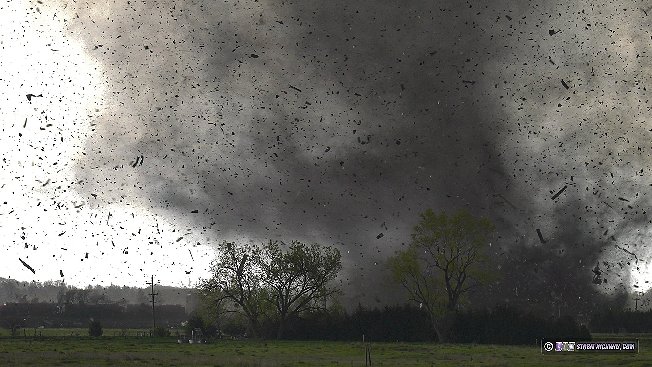 Debris-filled Waverly tornado